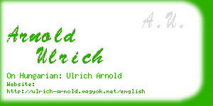 arnold ulrich business card